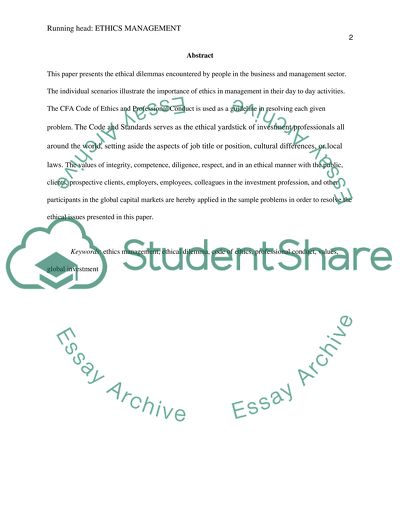 Ethical Dilemmas Encountered by People in the Business and Management Sector