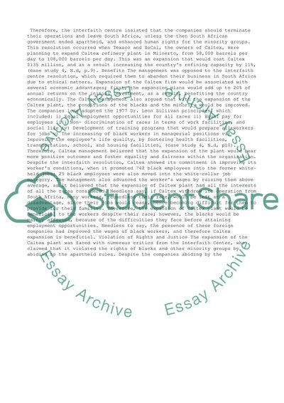 South African Investment - Violations of Rights and Justice