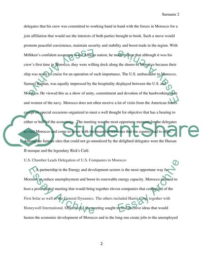 Partnerships between the United States and Morocco Effect