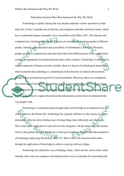 Information Systems Have Revolutionised the Way We Work