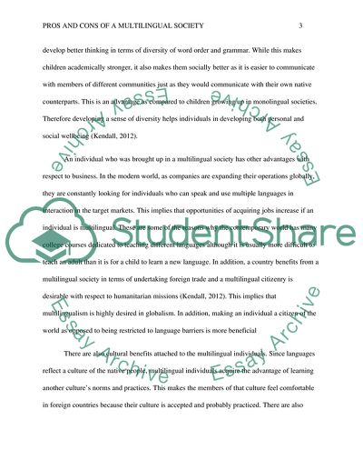 What are the pros and cons for a multilingual society