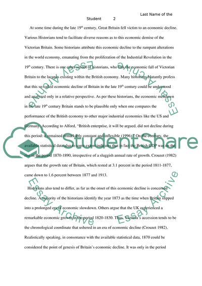 A Failure Of British Entrepreneurship Between 1870 And 1914