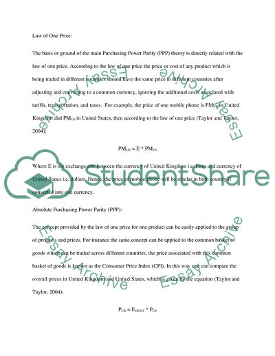 Issues and Problems with Purchasing Power Parity