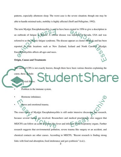 Myalgic Encephalomyelitis and Chronic Fatigue Syndrome