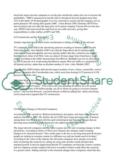 Changes in Network Structure and Ownership of US Broadcast Television