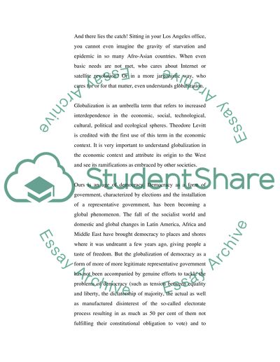 Perspectives in the Age of Globalization