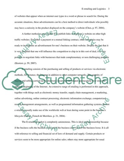 E-retailing and logistics