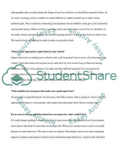 Interview with a school princaple