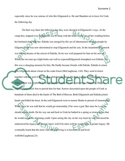 Evils in Society Presented in The Epic of Gilgamesh