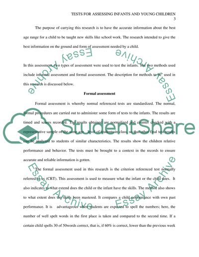 Tests for Assessing Infants and Young Children