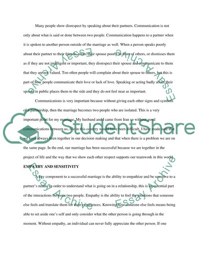 Qualities of Successful Marriages