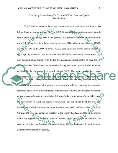 CASE STUDY FOR Analyse the trends of wine, beer and spirits