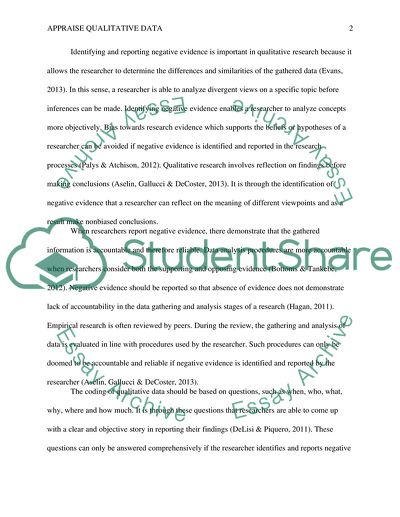 Appraise Qualitative Data - Criminal Justice