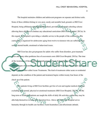 Hill Crest Behavioral Hospital