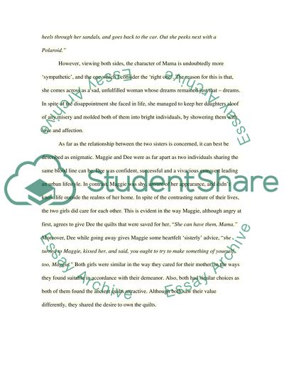 Interpret Everyday Use by Alice Walker according to guidlines