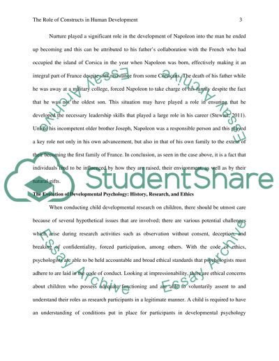 The Role of Constructs in Human Development