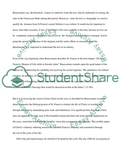 Why Stigmata Is Described as a Mark of a Special Holiness on St. Francis by Bonaventure