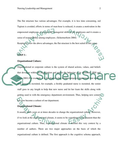 Organizational Structure and Nursing Leadership and Management