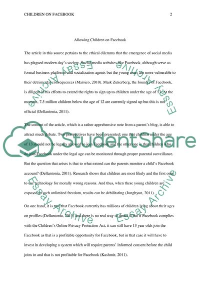 Should Children Be Allowed on Facebook