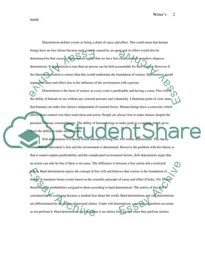 Determinism Versus Libertarianism