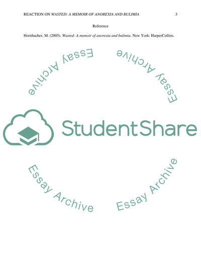 A Memoir of Anorexia and Bulimia