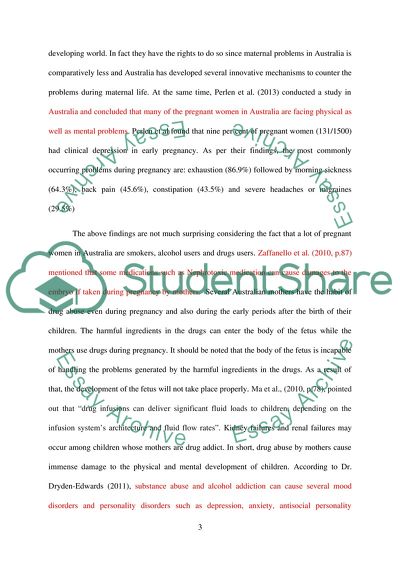 Maternal Problem in Australia