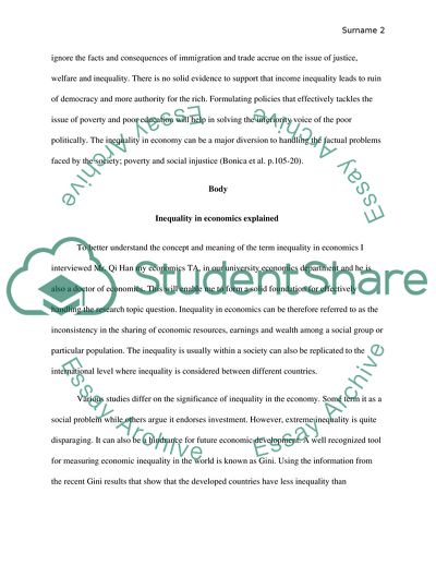 Should We Keep or Eliminate the Inequality in the Economy