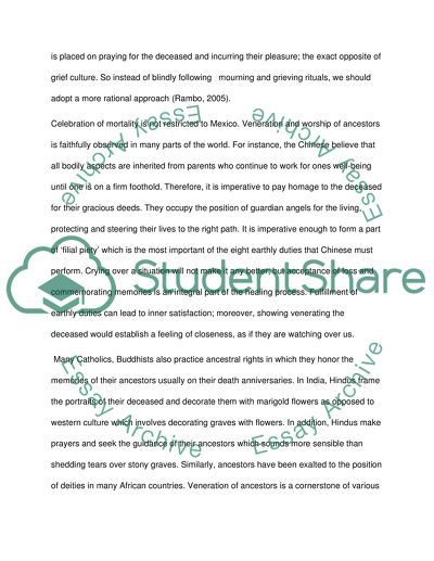 Celebrating, not mourning provides comfory for the living