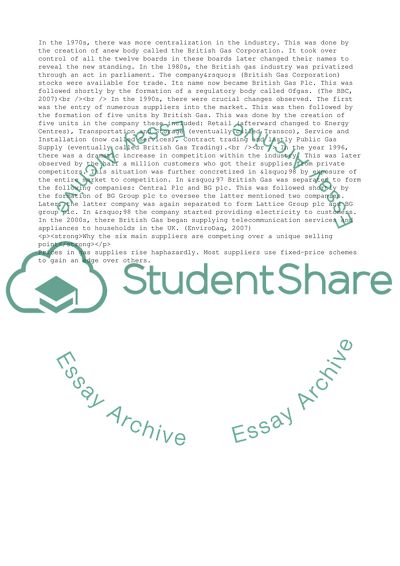 Switching Energy Suppliers