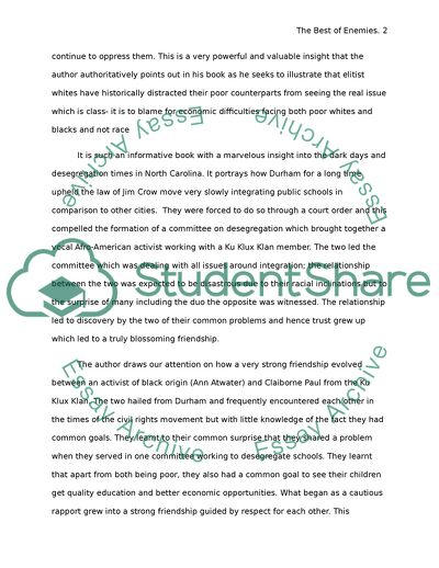 The Best of Enemies: Race and Redemption in the South