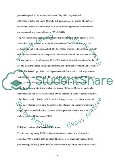 Using the ICF to Facilitate Clinical Reasoning in Physiotherapy Practice