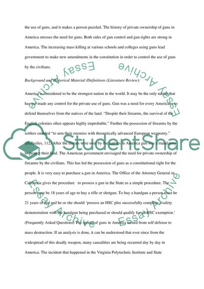 Gun-Use and the Need for Gun Control