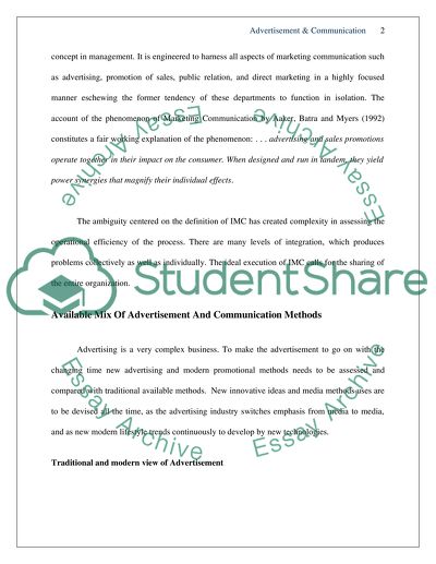 Advertising and communication