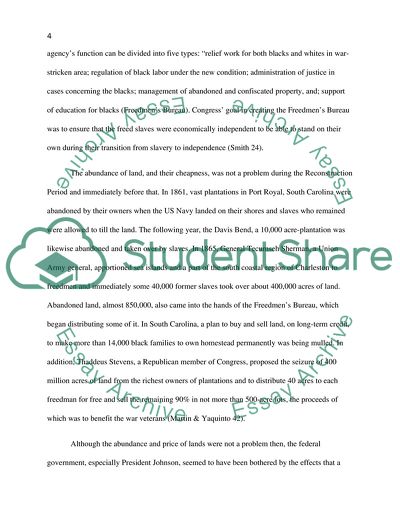 Slavery between Civil War and Reconstruction Period