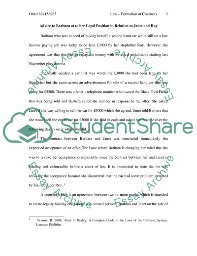 Law - Formation of Contracts