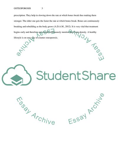 Osteoporosis: Diagnosis, Prevention, Therapy