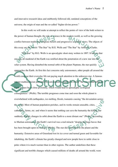 Literary Criticism on The Star by H. Wells, and A. Clarke