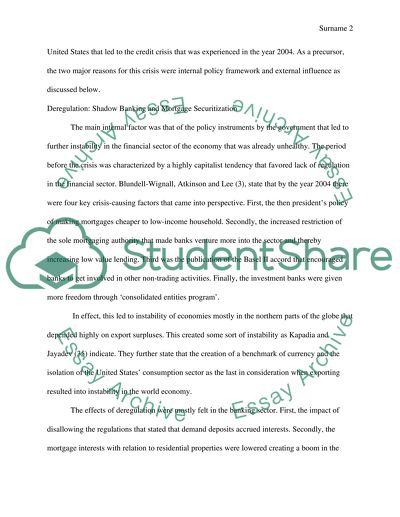 The Causes of the Credit Crisis