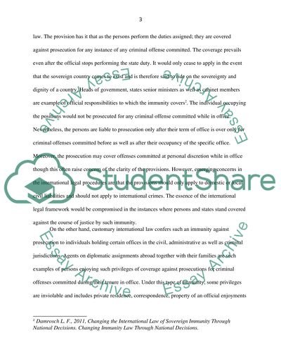 International Jurisdictions and Immunity