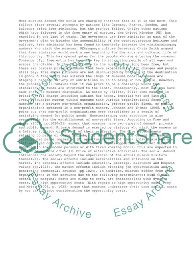 The Economic Environment of Museums