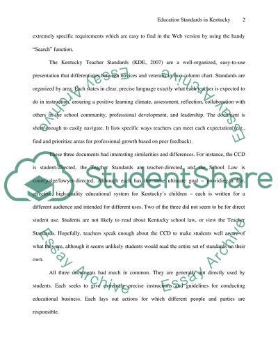 Education Standards in Kentucky