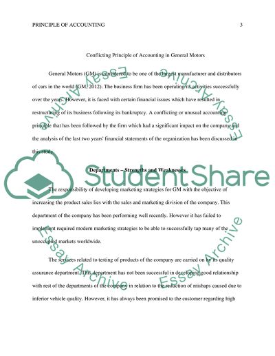 Principle of Accounting