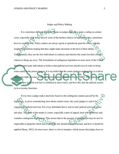 Do the courts (judges) make policy Should they