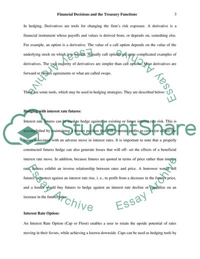 Financial Decisions and the Treasury Functions