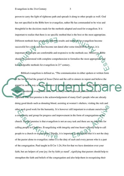 Evangelism in the 21st Century