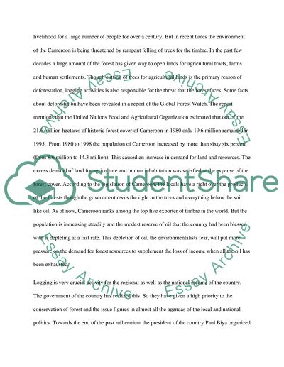 Forest Management and unlawfull logging in Cameroon (centre Africa )