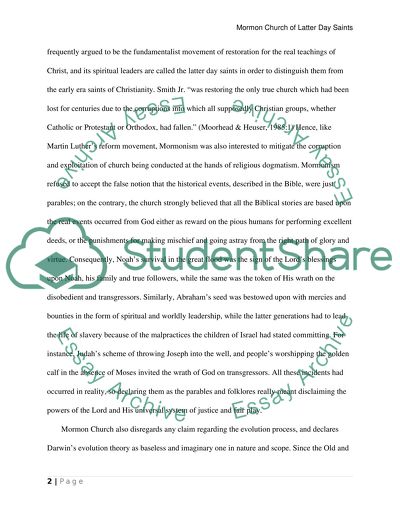 Mormon Church of the Latter Day Saints