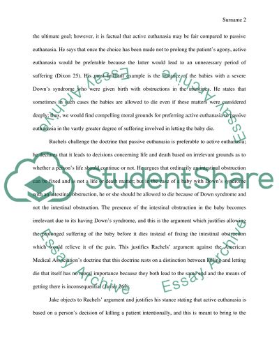 Discussing the Moral Acceptability of Euthanasia