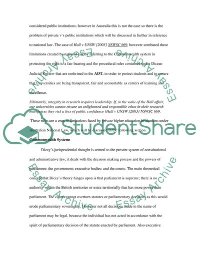 Are Decisions Made by Universities Directly Affecting Students Justiciable