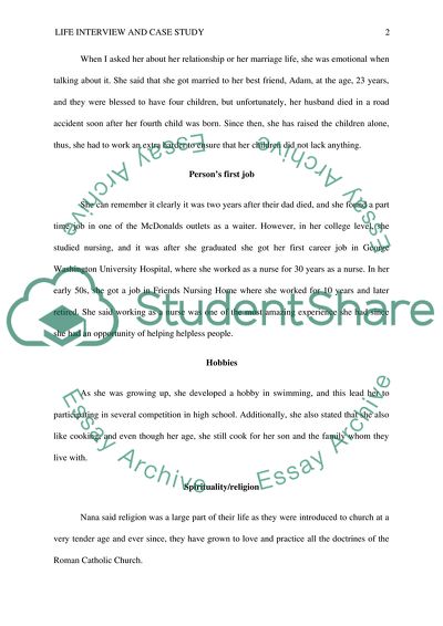 Life Interview with My Grandmother Nana